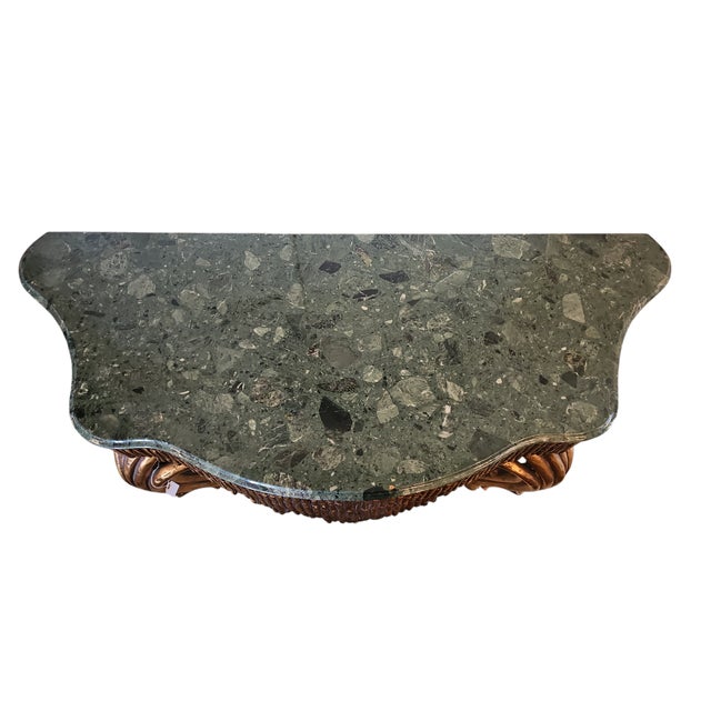 1980s Vintage Boho Console With Marble Top For Sale - Image 4 of 9