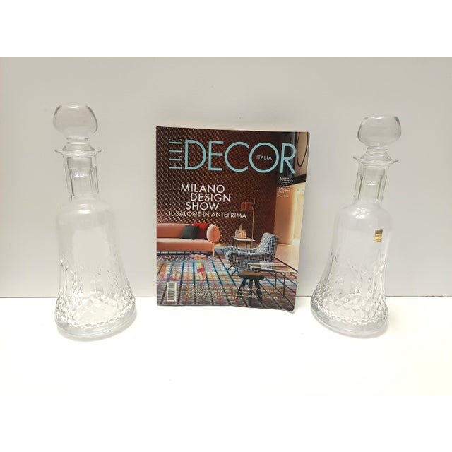 Postmodern Transparent Crystal Decanter Bottles by Bleikristall, Germany, 1970s, Set of 2 For Sale - Image 3 of 14
