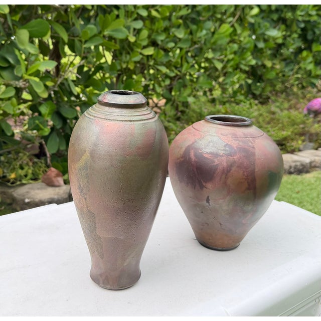 Vintage Dryden Pottery Raku Vessels, Pair For Sale - Image 4 of 12