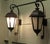 A Large Pair of Entrance Door Wall Lights, Wall Lanterns 2 wonderful pieces, the metal brackets shades have been glazed...