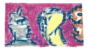 Jean Pons, Composition , Oil Pastels, 1970