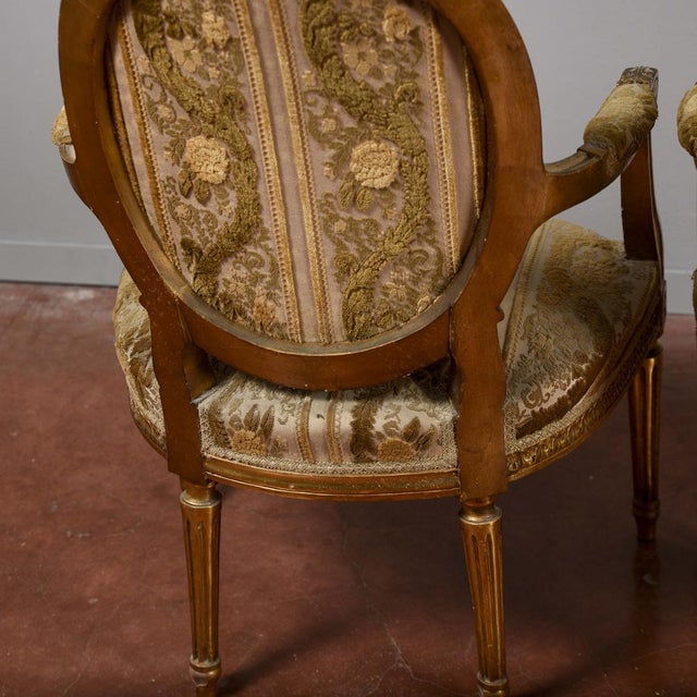 Set of Napoleon III Style Gilded Armchairs For Sale - Image 11 of 18