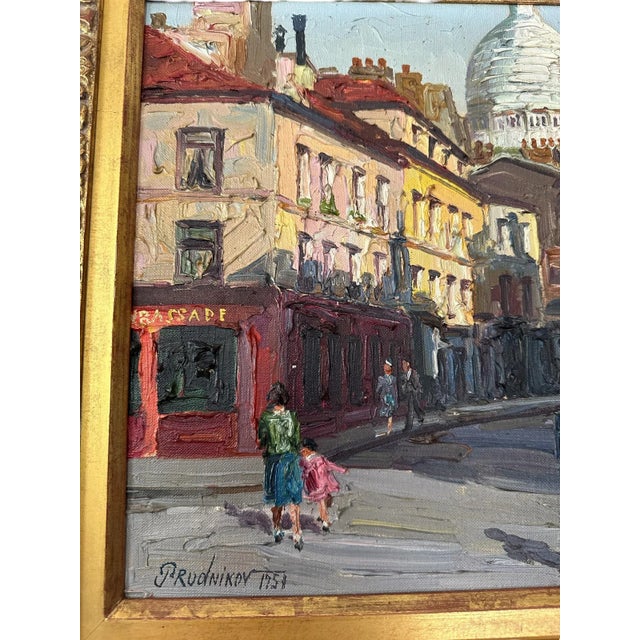 1950s Framed Prudnikov French Cityscape Oil Painting For Sale - Image 9 of 12