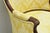 Antique French Louis XV Style Carved Walnut Yellow Fabric Boudoir Lounge Chair For Sale In Philadelphia - Image 6 of 14