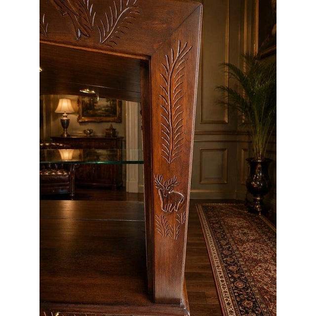 2000 - 2009 Malawian Hand-Carved Display Cabinet Sideboard with Wildlife For Sale - Image 5 of 12