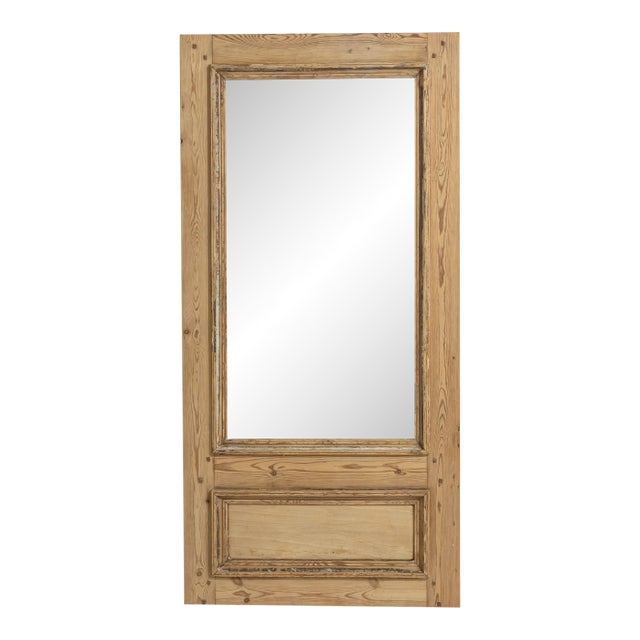 19th Century French Painted Wood Trumeau Mirror For Sale