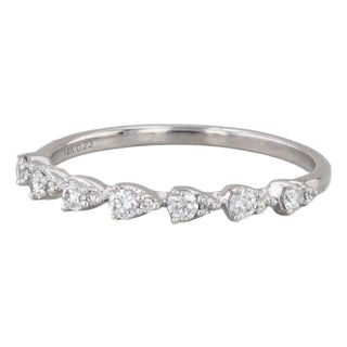 0.23ctw Diamond Wedding Band 14k White Gold Size 7.25 Stackable Anniversary Ring, Size 7.25 For Sale