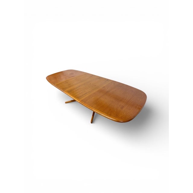 Mid-Century Modern Vintage Danish Modern Teak Oval Dining Table For Sale - Image 3 of 8