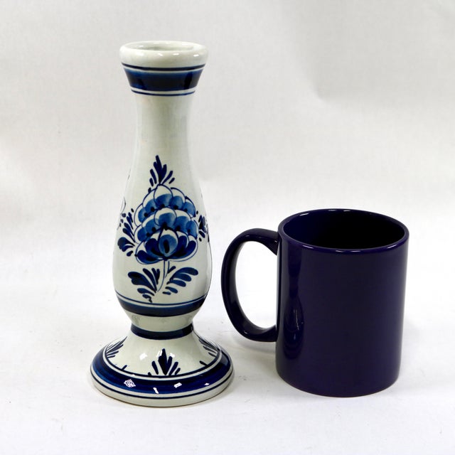 Mid-Century Blue and White Delft Bud Vase For Sale - Image 10 of 11
