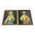 Pair of Rare Antique Religious Framed Prints of the Sacred Heart of Jesus and the Immaculate Heart of Mary For Sale