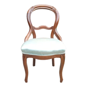 19th Century Victorian Carved Magogany and Upholstered Chair