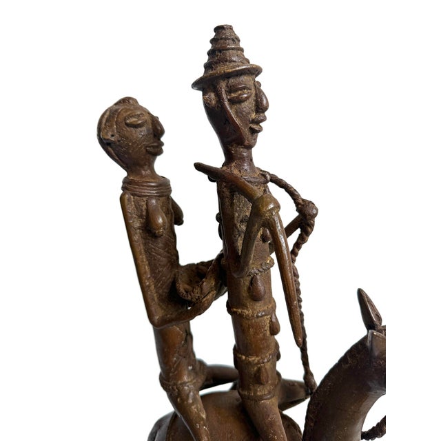 Old African Vintage Bronze Dogon Camel Rider Sculpture Mali For Sale In Los Angeles - Image 6 of 11