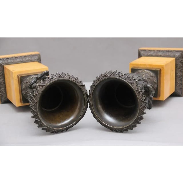 Antique Bronze Urns, Set of 2 For Sale - Image 6 of 12