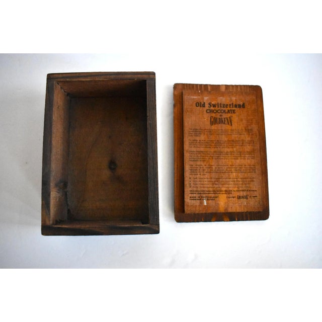 Wood Vintage "Genève Et Le Mont-Blanc" Wooden Chocolate Box For Sale - Image 7 of 9