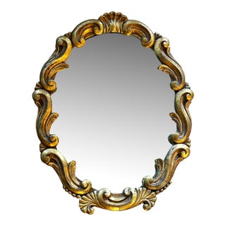 Vintage 1930’s-1950’s Florentine Giltwood Rococo Wall Mirror For Sale