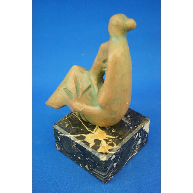 Frank Romero, Stylized Woman, 1950s, Terracotta with Marble Base For Sale - Image 10 of 18