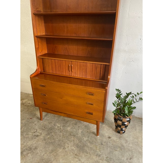 1960s Danish Modern Bookcase With Secretary Desk Johannes Sorth For Sale - Image 5 of 5