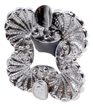 Silver Ashtray with Shells and Charles I Coins