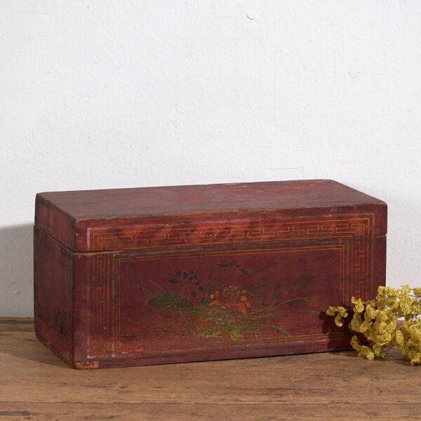 Antique Red Wooden Box For Sale - Image 9 of 9