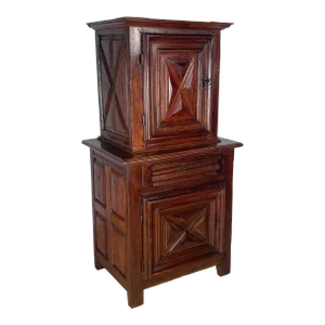 Circa 1700 Small Early French Buffet Deux Corps