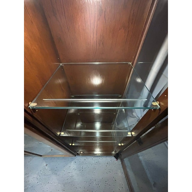 Late 20th Century , Century Furniture Burl Wood Display Cabinet and Buffet With Glass Hutch For Sale - Image 10 of 10