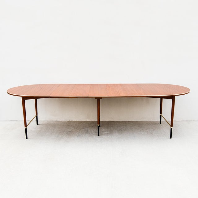 Mid-Century Modern Restored 1950s Paul McCobb Mahogany & Brass "Connoisseur Collection" Expandable Dining Table For Sale - Image 3 of 18