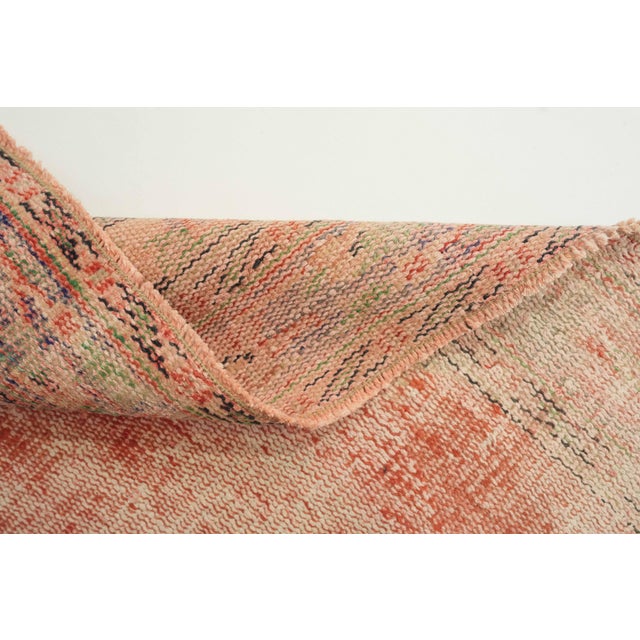 1970s Vintage Turkish Handmade Wool Cotton Red Area Rug For Sale - Image 11 of 12