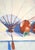Hachiya Persimmons & Fan, Modern Still Life With Red-Orange and Blue by Anita Heckman For Sale - Image 4 of 7