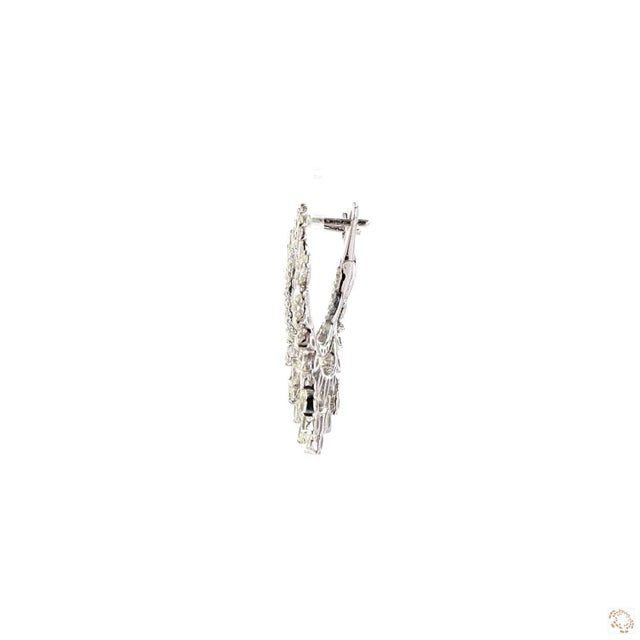 4.17 Carat Round Brilliant Cut Diamond Gold Earrings, Pair For Sale - Image 4 of 9