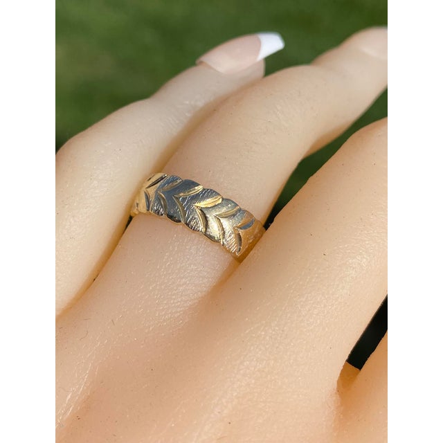 The Rokeby: Ladies 14K Yellow Gold Chevron Band For Sale - Image 4 of 5