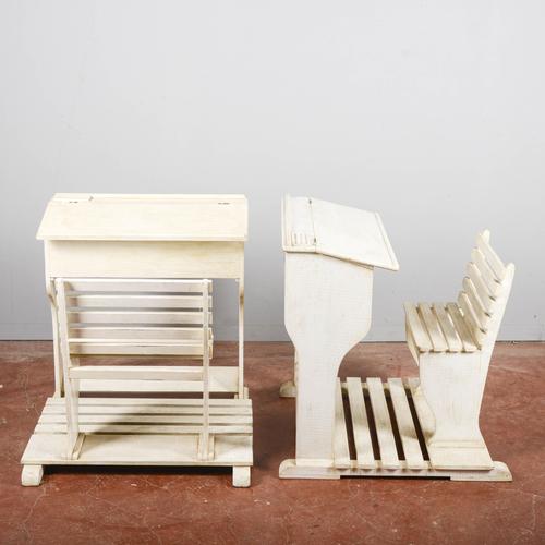 Elementary School Desks with Compartment, Set of 2 For Sale - Image 4 of 9