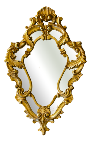 French Baroque Gold Leaf Gilded Mirror with Parcloses, 19th Century