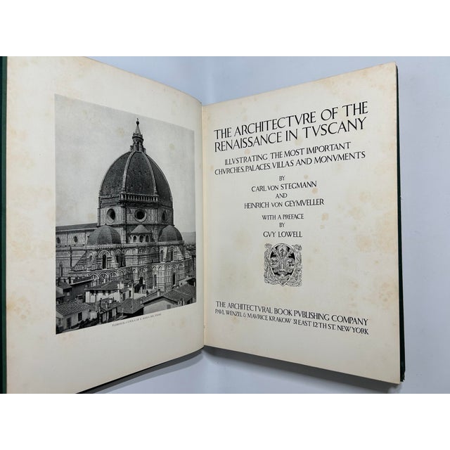 Traditional 1920s Illustrated Folio Volume Set, Carl Von Stegmann's the Architecture of the Renaissance in Tuscany - 2 Books For Sale - Image 3 of 12