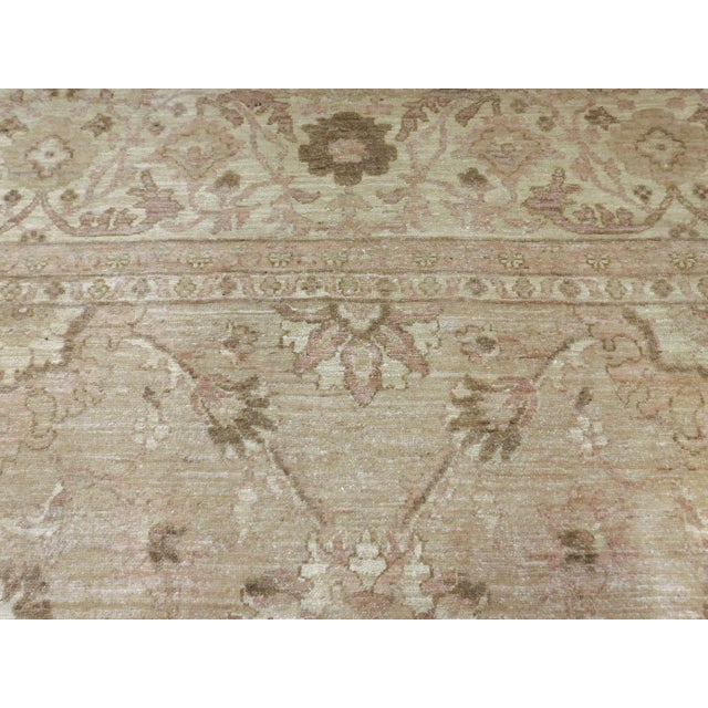 Champagne Vintage Hand Knotted Wool Pile Rug in Soft Color Palette. 9'6"x 14'6" For Sale - Image 8 of 18