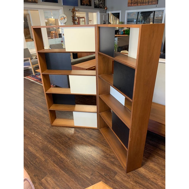 1950’s Mid Century Modern Hinged Bookcase Room Divider by Evans Clark for Glenn of California