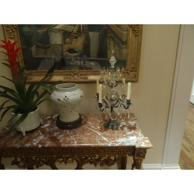 Metal 19th Century Crystal Girandole For Sale - Image 7 of 7