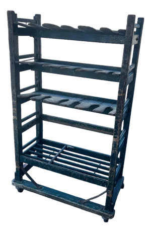 Antique Endicott Johnson Industrial Wooden Shoe Storage Rack Cabinet