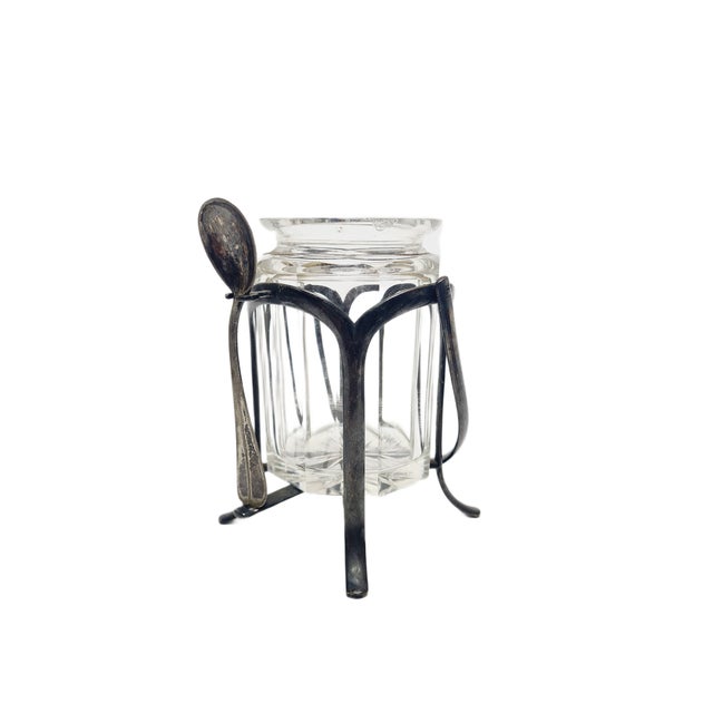 Art Deco Confiturer Jar with Spoon, 1930s, Set of 2 For Sale - Image 12 of 12