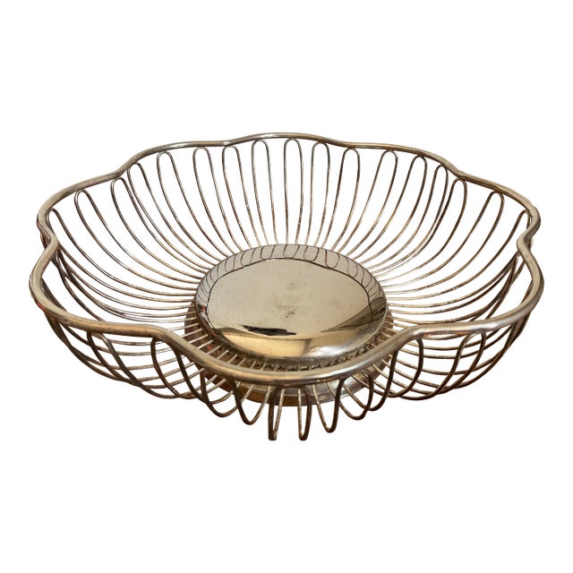 Mid 20th Century Silver Plated Bread Basket - Attributed to Gorham For Sale