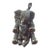 Vintage Resin Mother and Baby Elephant Statue With Trunks Raised For Sale