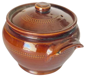 Brown Glazed Stoneware Soup Tureen with Lid, England, 1950
