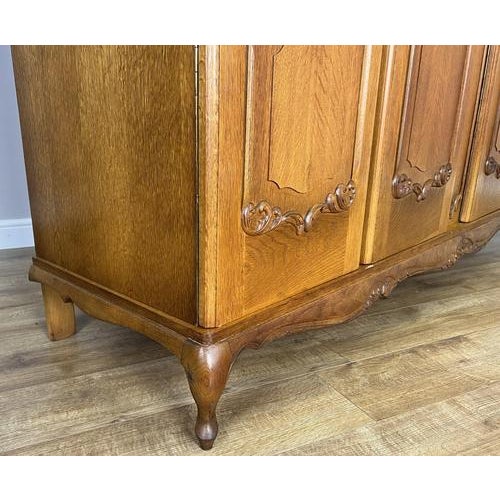 Vintage French Louis XVI Style Carved 4-Door Armoire For Sale - Image 11 of 15