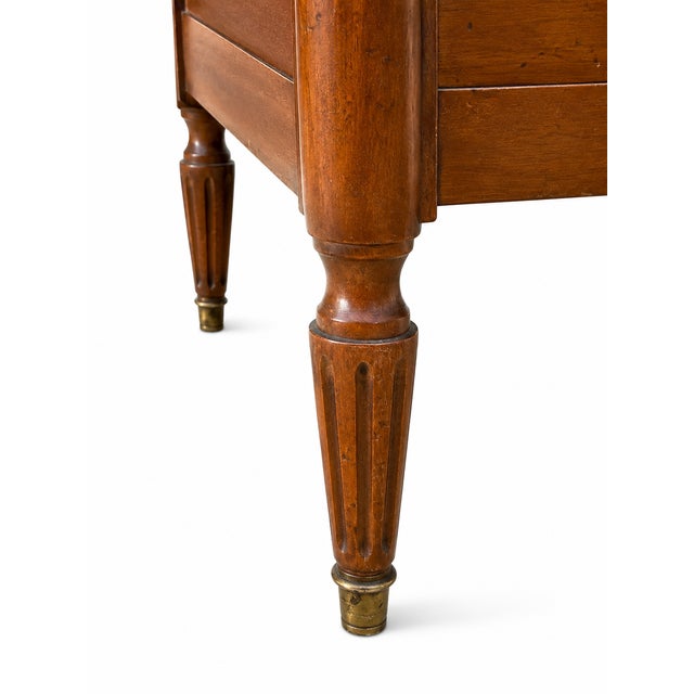 Louis XVI Light Walnut Chest of Drawers with Three Drawers and Fluted Motifs, 1930s For Sale - Image 10 of 13