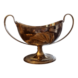 Global Views Large Heavy Decorative Pedestal Bowl Silver Tone Luxury Centerpiece