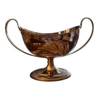 Global Views Large Heavy Decorative Silver Tone Pedestal Bowl Luxury Centerpiece For Sale