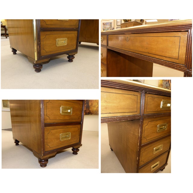 Vintage Baker Furniture Campaign Style Desk Chairish