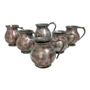 Hand Hammered Tinned Copper Water Jugs – Set of 6