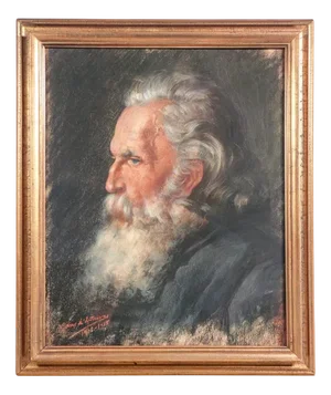 Portrait of a Man, Pastel on Paper, 1912, Framed