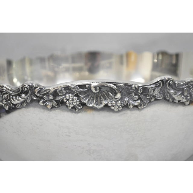Victorian Mid 20th Century f.b. Rogers Victorian Silver Plated Bar Punch Bowl Ice Bucket Champagne Chiller For Sale - Image 3 of 11