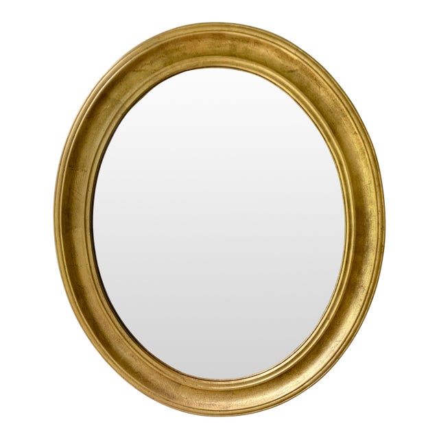 Vintage Oval Gilt Mirror For Sale